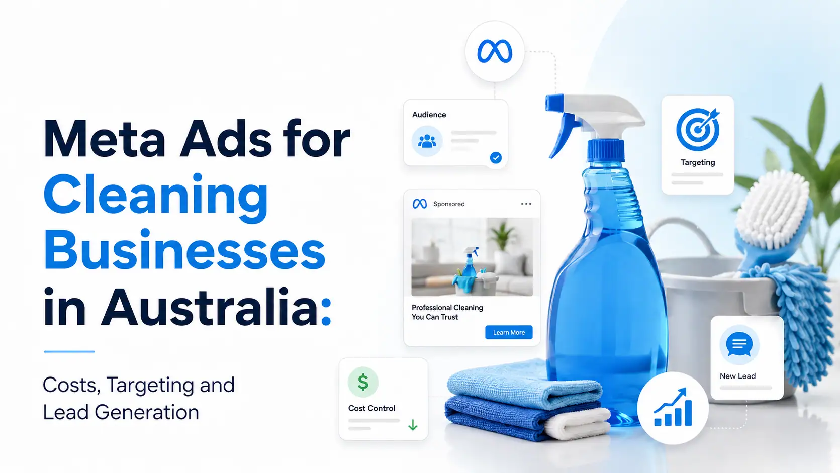 Meta Ads for cleaning businesses in Australia showing costs targeting and lead generation