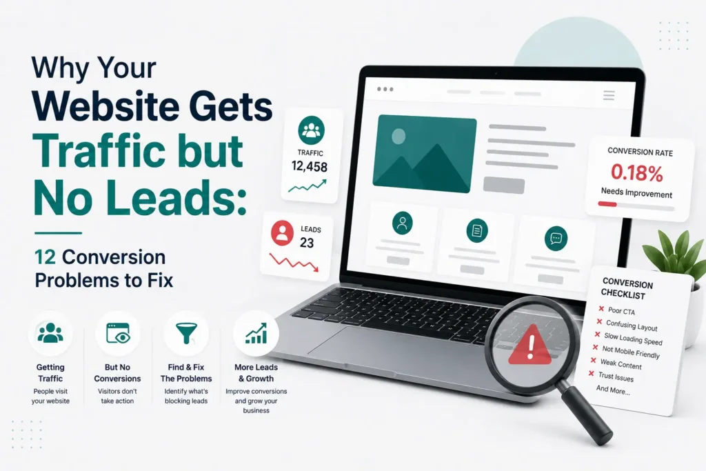 Why Your Website Gets Traffic but No Leads: 12 Conversion Problems to Fix